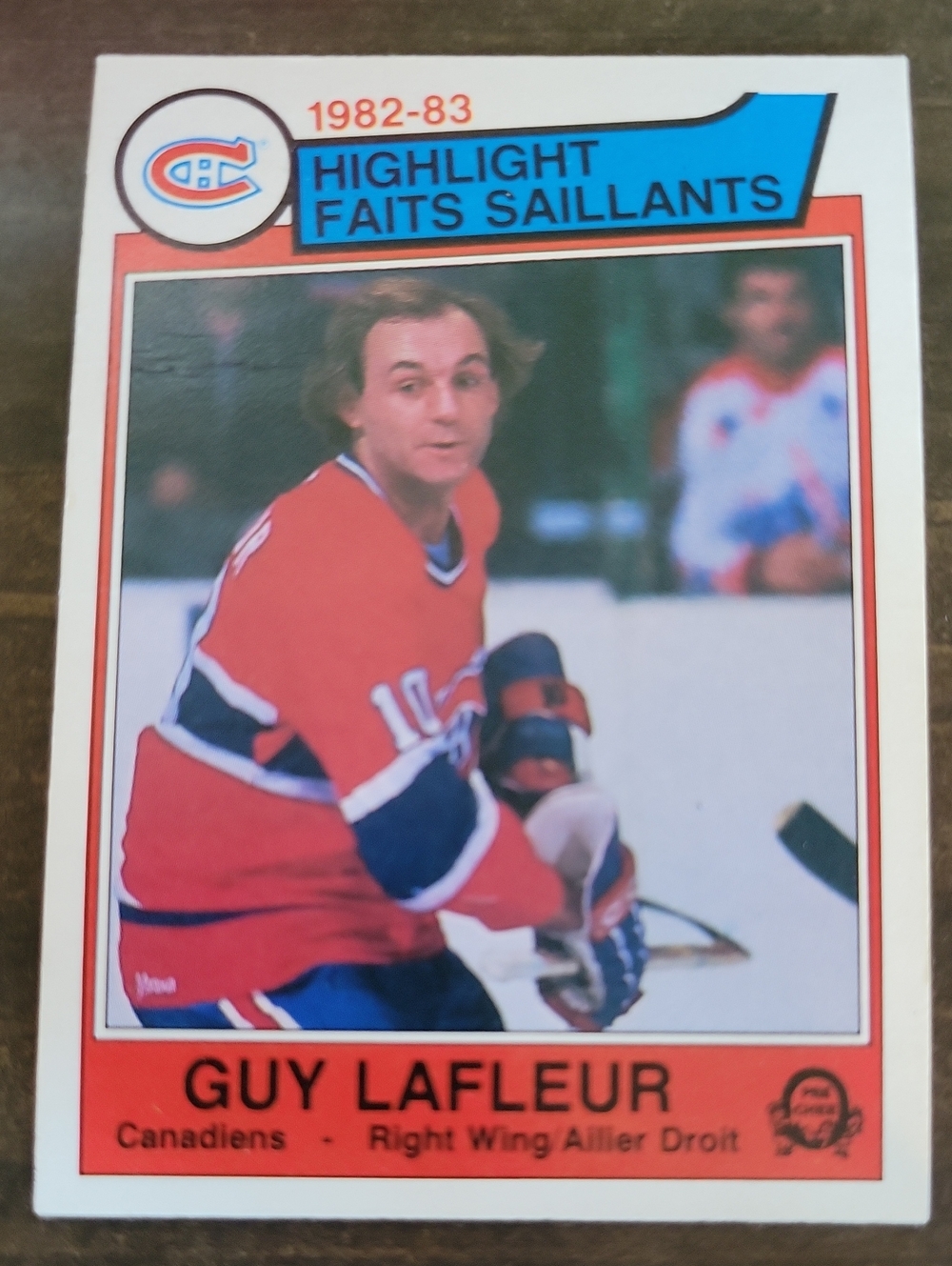 Guy Lafleur 1982-83 Highlight Hockey Card - Red & Blue